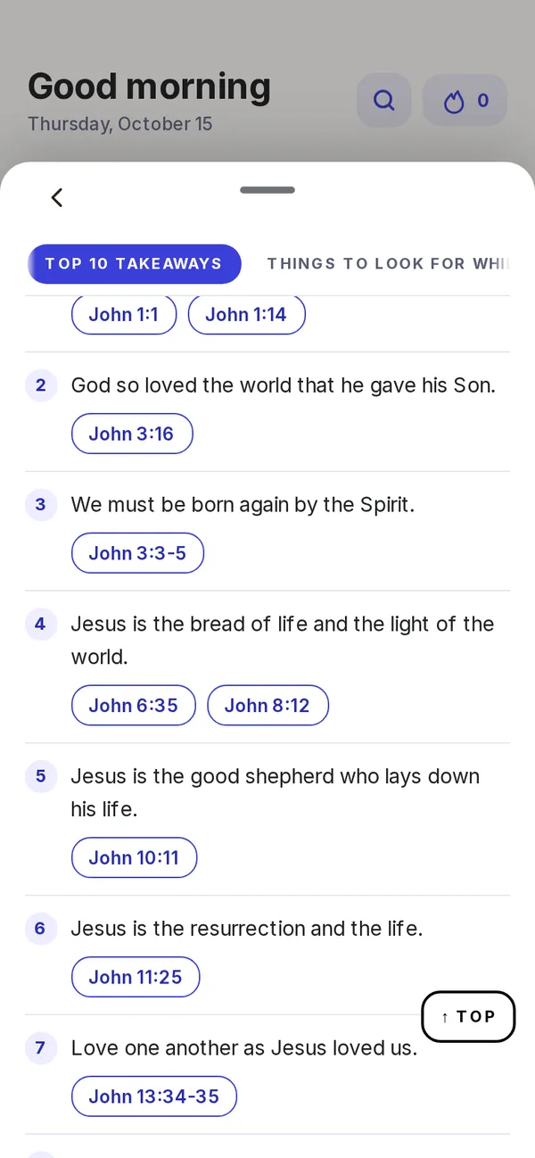 Top 10 takeaways for John